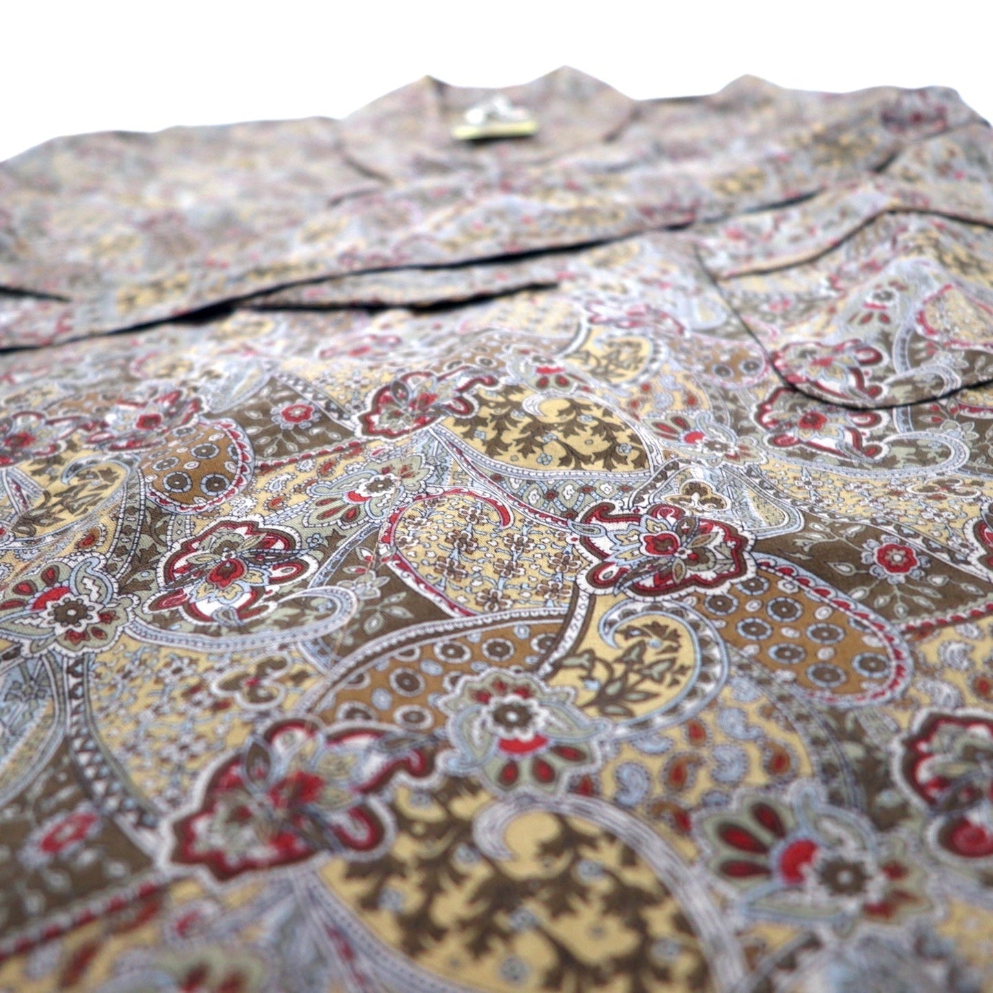 VIntage 90s Japan Made Paisley Robe with Shawl Collar ペイズリー柄 ガウンコート L ブラウン 日本製 未使用品
