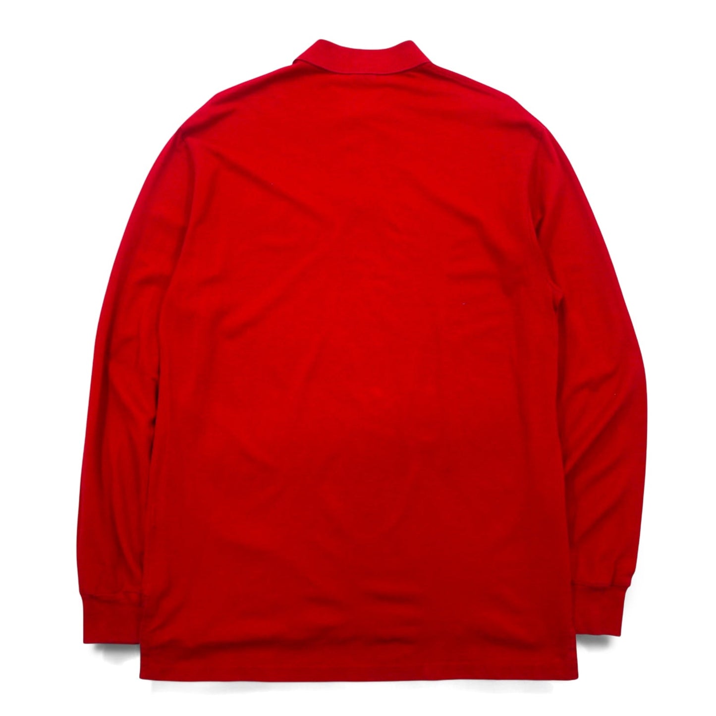 Polo by Ralph Lauren 90年代 長袖 ポロシャツ L レッド ピマコットン 鹿の子 スモールポニー刺繍 ペルー製