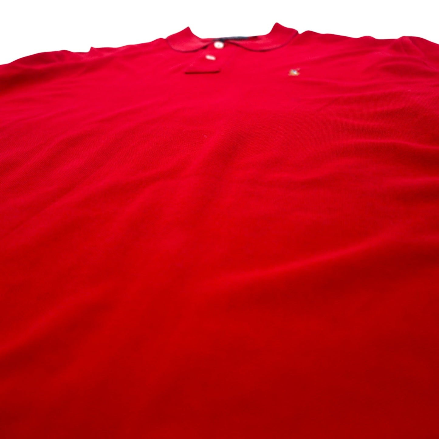 Polo by Ralph Lauren 90年代 長袖 ポロシャツ L レッド ピマコットン 鹿の子 スモールポニー刺繍 ペルー製