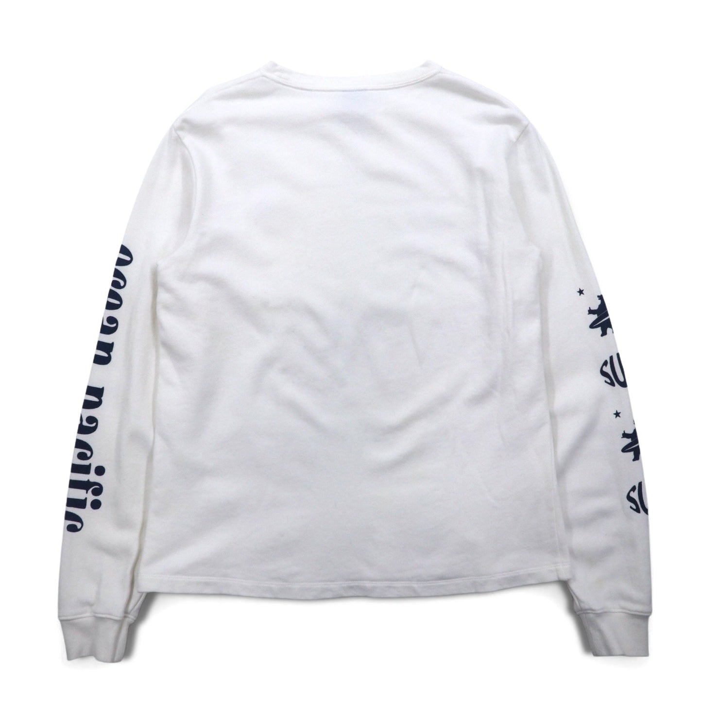 ocean pacific ロングスリーブ Tシャツ M ホワイト コットン 袖プリント