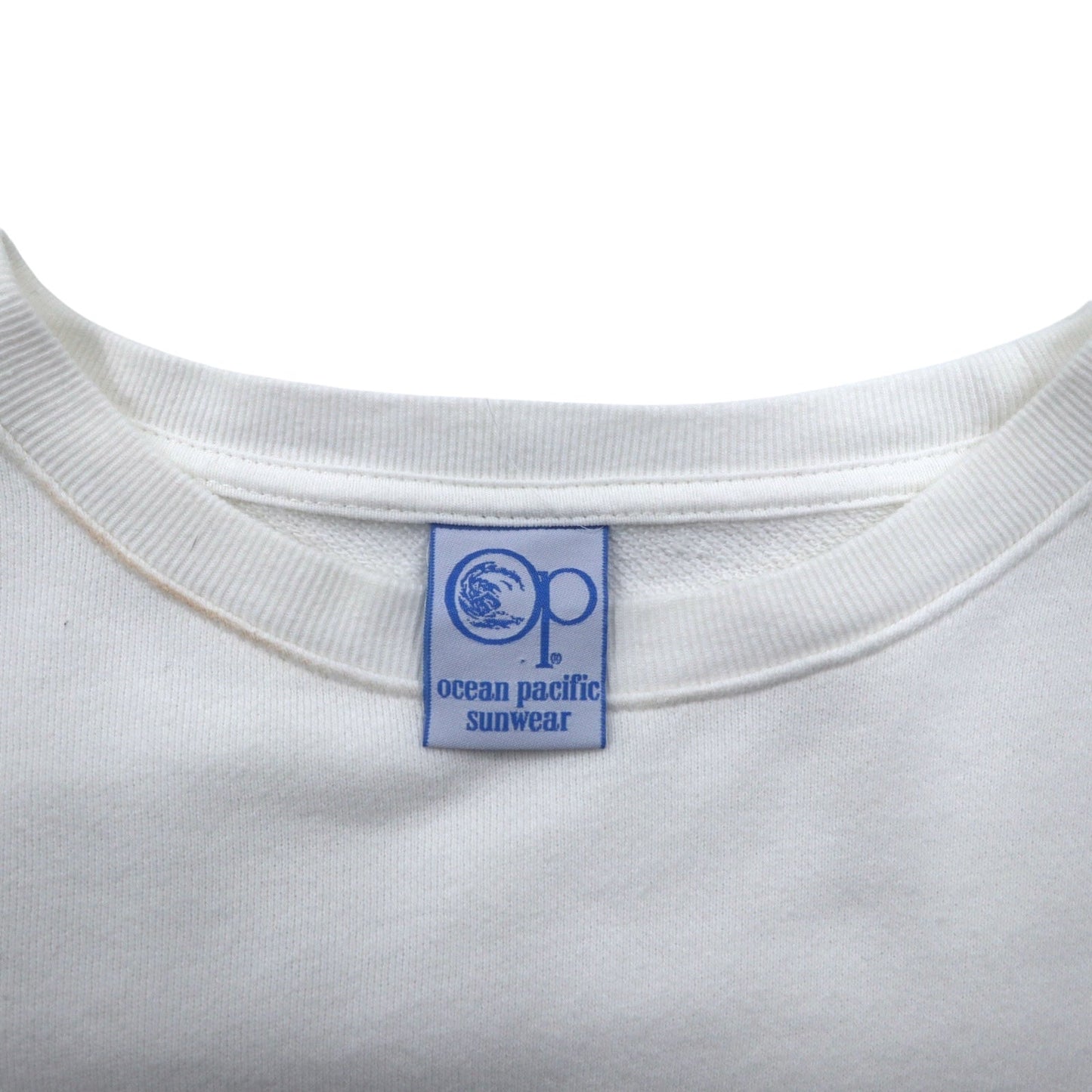 ocean pacific ロングスリーブ Tシャツ M ホワイト コットン 袖プリント