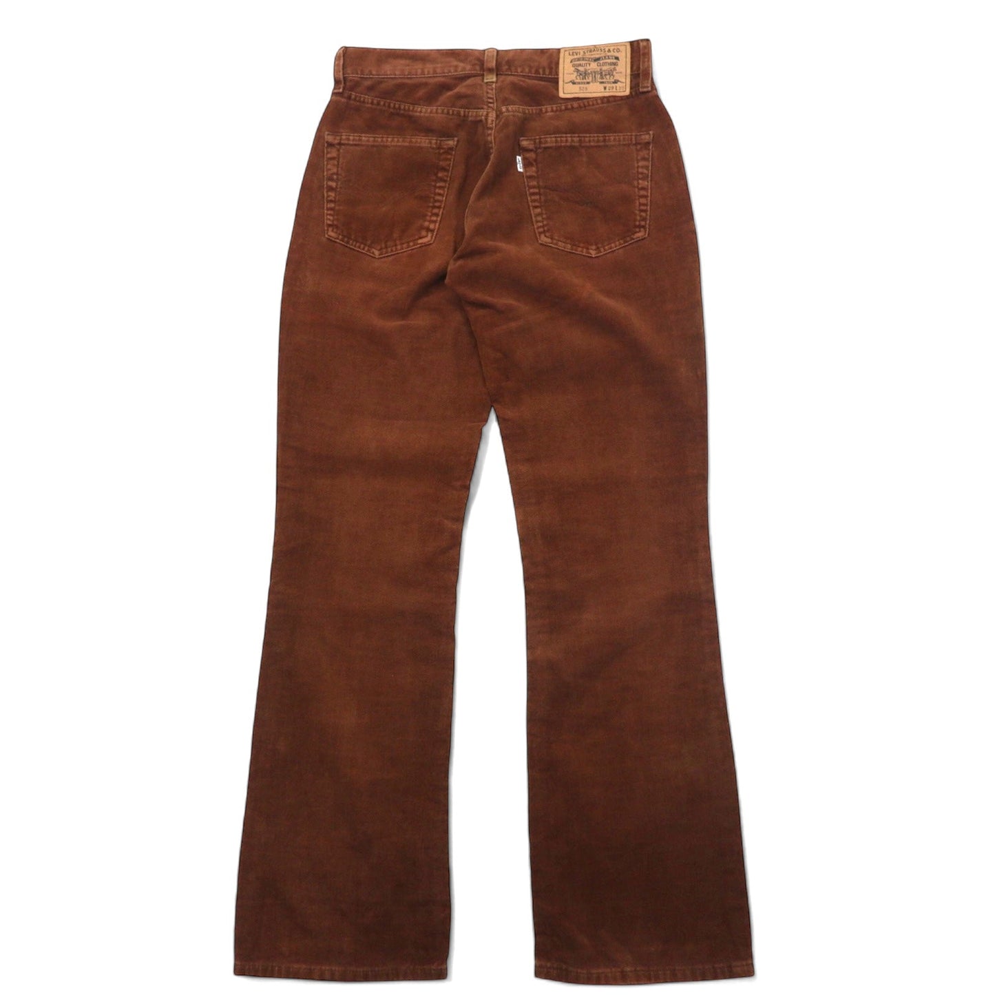 Levi's イタリア製 90年代 ベロア ブーツカット フレアパンツ 29 ブラウン コットン 白タブ スモールe ジッパーフライ ボタン裏I13 525-6328