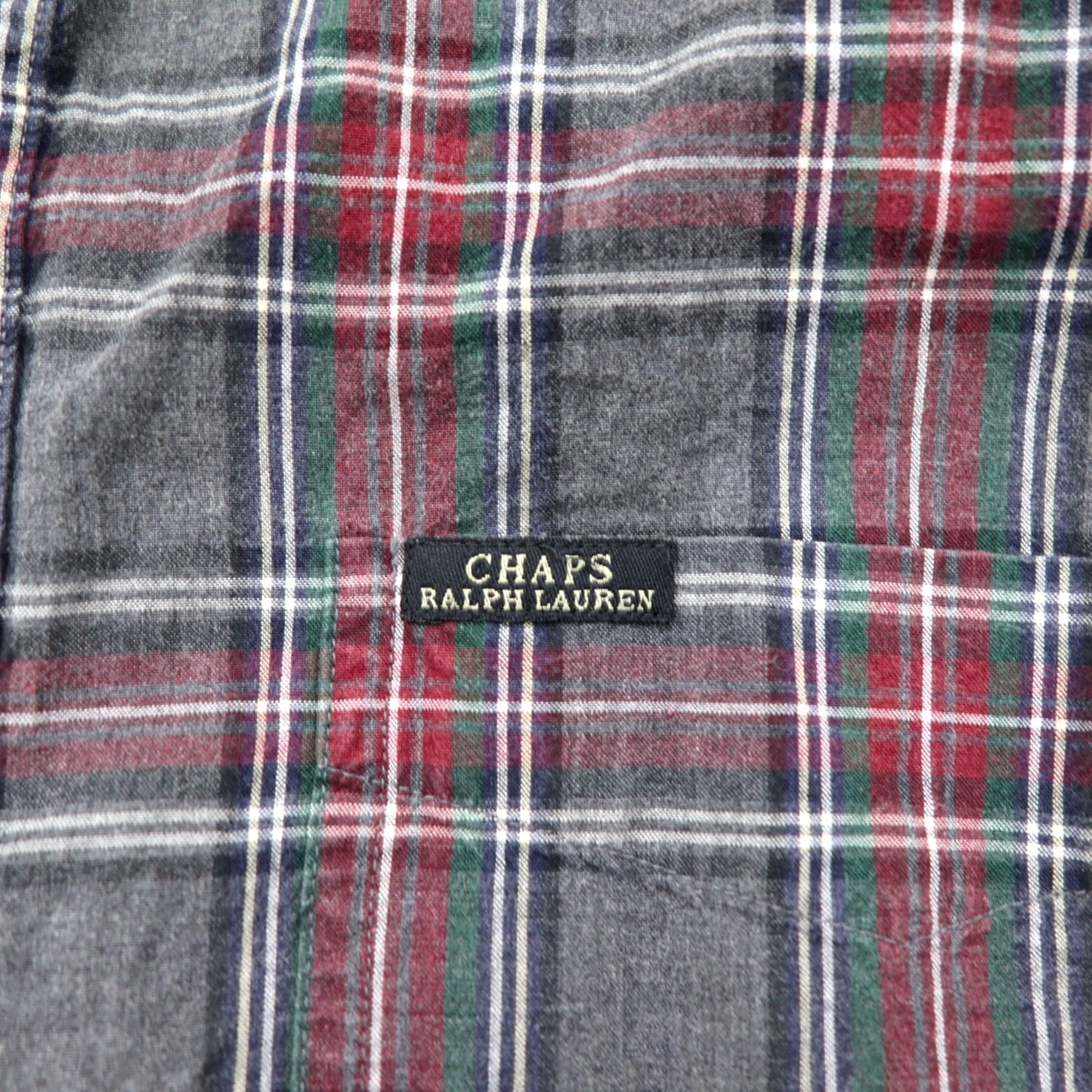 CHAPS RALPH LAUREN 90年代 ボタンダウンシャツ L グレー チェック コットン ビッグサイズ