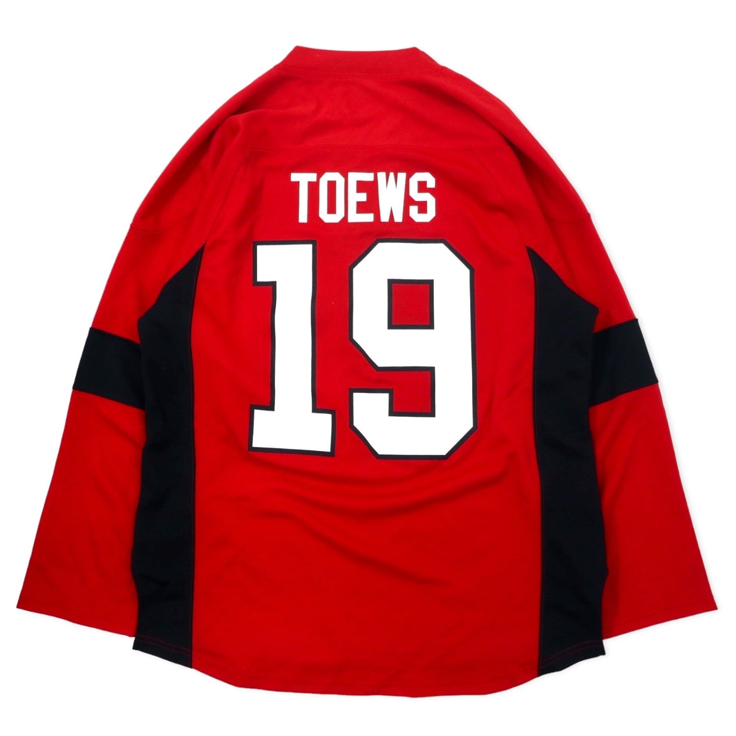 NHL ホッケーシャツ ジャージ M レッド ポリエステル ナンバリング シカゴ ブラックホークス インディアン プリント ビッグサイズ
