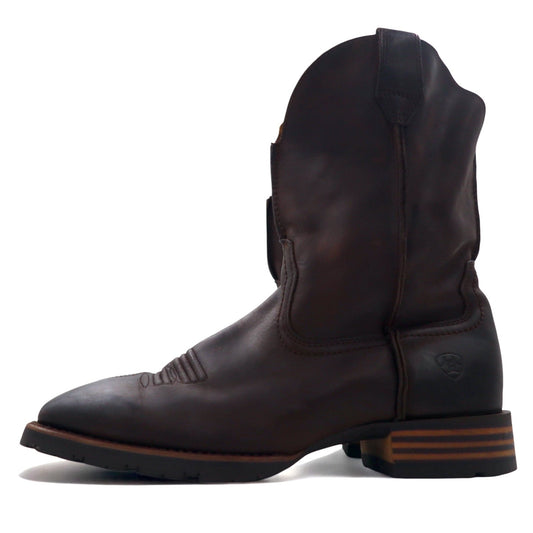 ARIAT スクエアトゥ Hybrid Street Side ウェスタンブーツ 28cm ブラウン フルグレインレザー スリップ防止  10016289