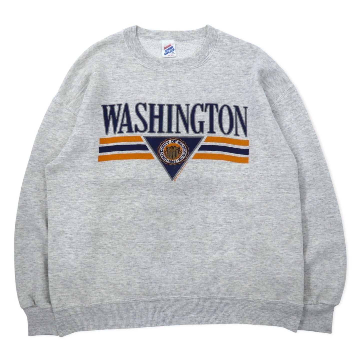 JERZEES USA製 90年代 カレッジ プリント スウェット XL グレー コットン WASHINGTON
