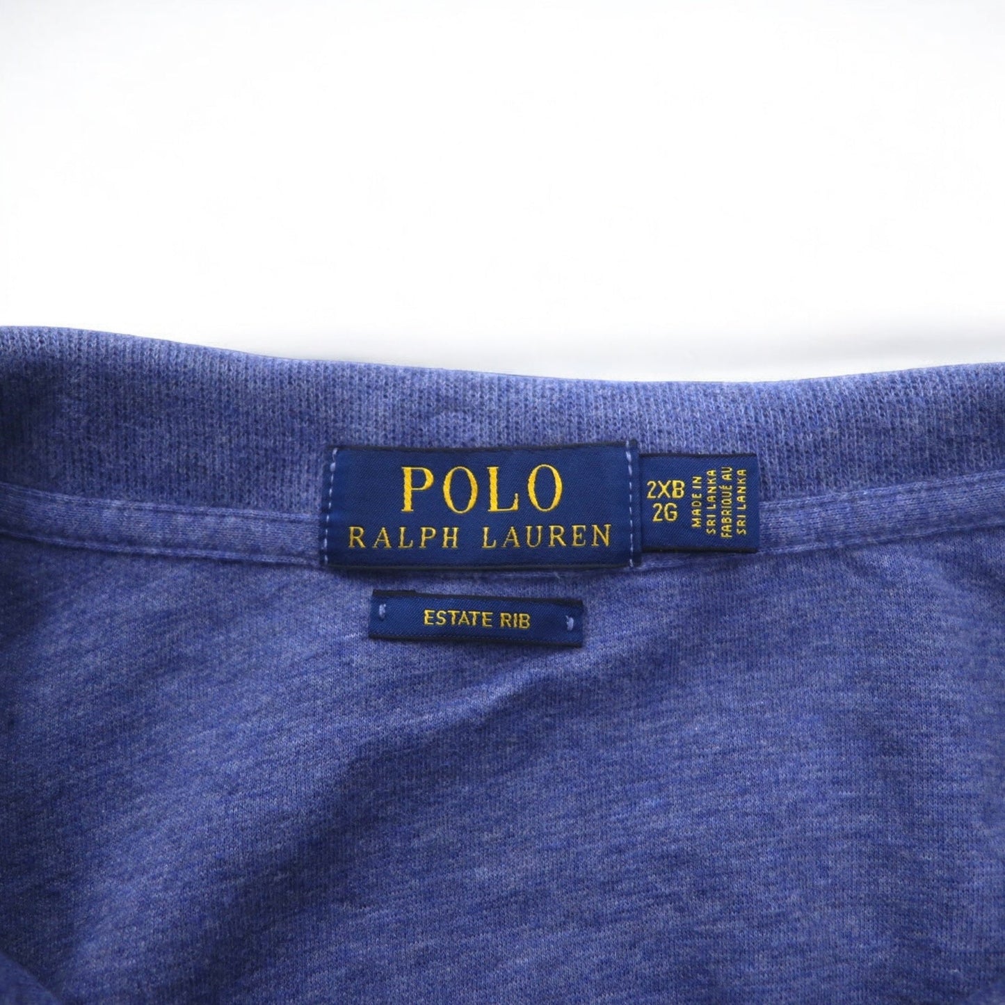 POLO RALPH LAUREN ハーフジップ スウェット 2XL ブルー ESTATE RIB スモールポニー刺繍