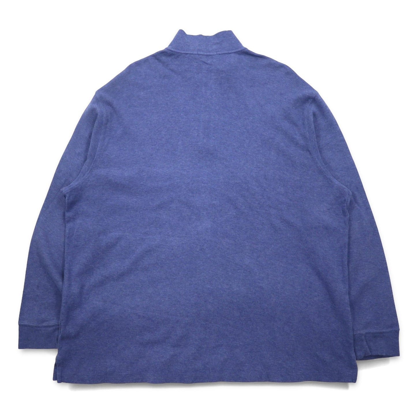 POLO RALPH LAUREN ハーフジップ スウェット 2XL ブルー ESTATE RIB スモールポニー刺繍