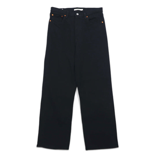 LEVI'S PREMIUM トルコ製 ハイウエスト アンクル デニムパンツ 30 ブラック コットン ビッグE RIBCAGE STRAIGHT ANKLE BLACK HEART 72693-0012