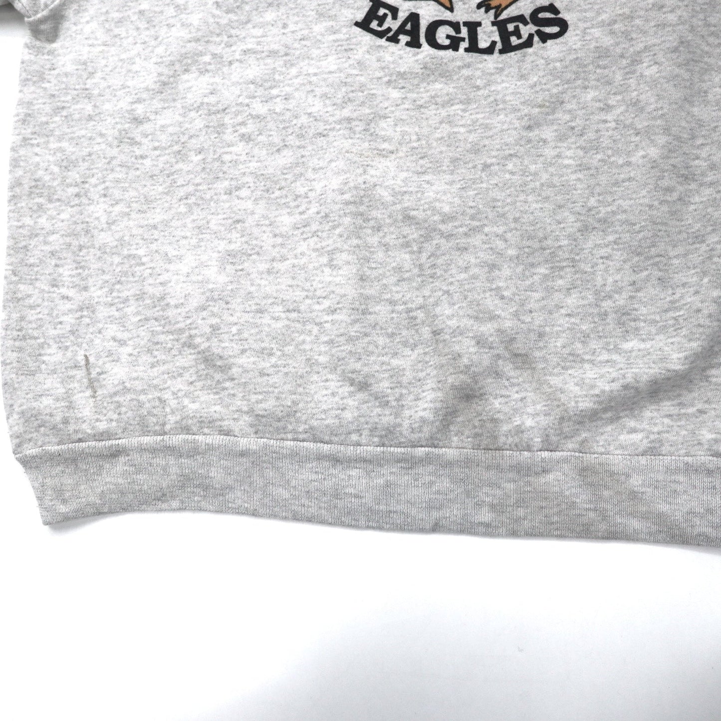 Hanes USA製 90年代 ACTIVEWEAR フットボール プリント スウェット XL グレー コットン IRON WOOD EAGLES