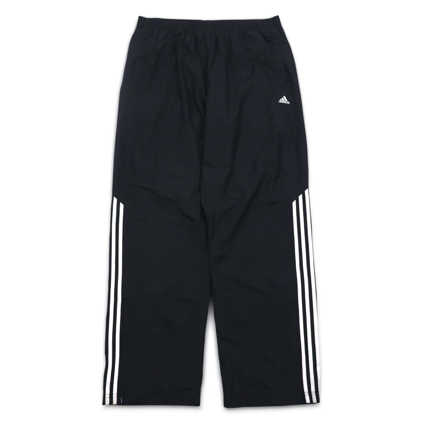 adidas 00年代 3ストライプ ナイロン トラックパンツ ジャージ 4XL ブラック
