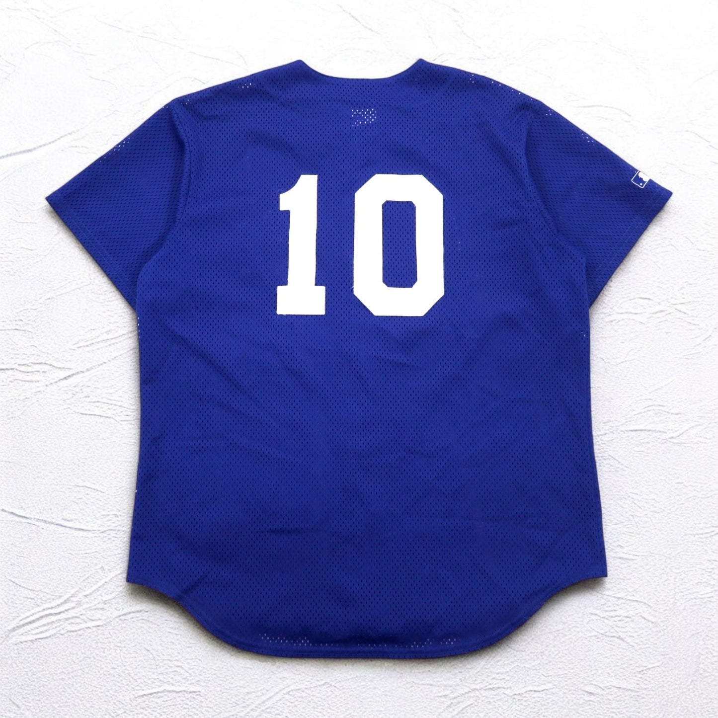 majestic 90年代 USA製 メッシュ ベースボールシャツ L ブルー MLB Champions PUB ナンバリング