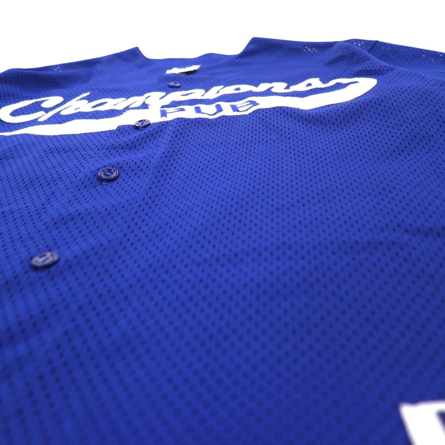 majestic 90年代 USA製 メッシュ ベースボールシャツ L ブルー MLB Champions PUB ナンバリング