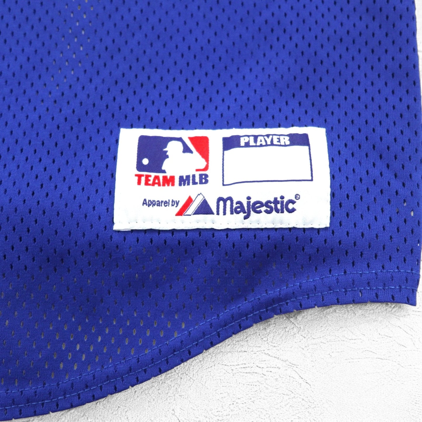 majestic 90年代 USA製 メッシュ ベースボールシャツ L ブルー MLB Champions PUB ナンバリング