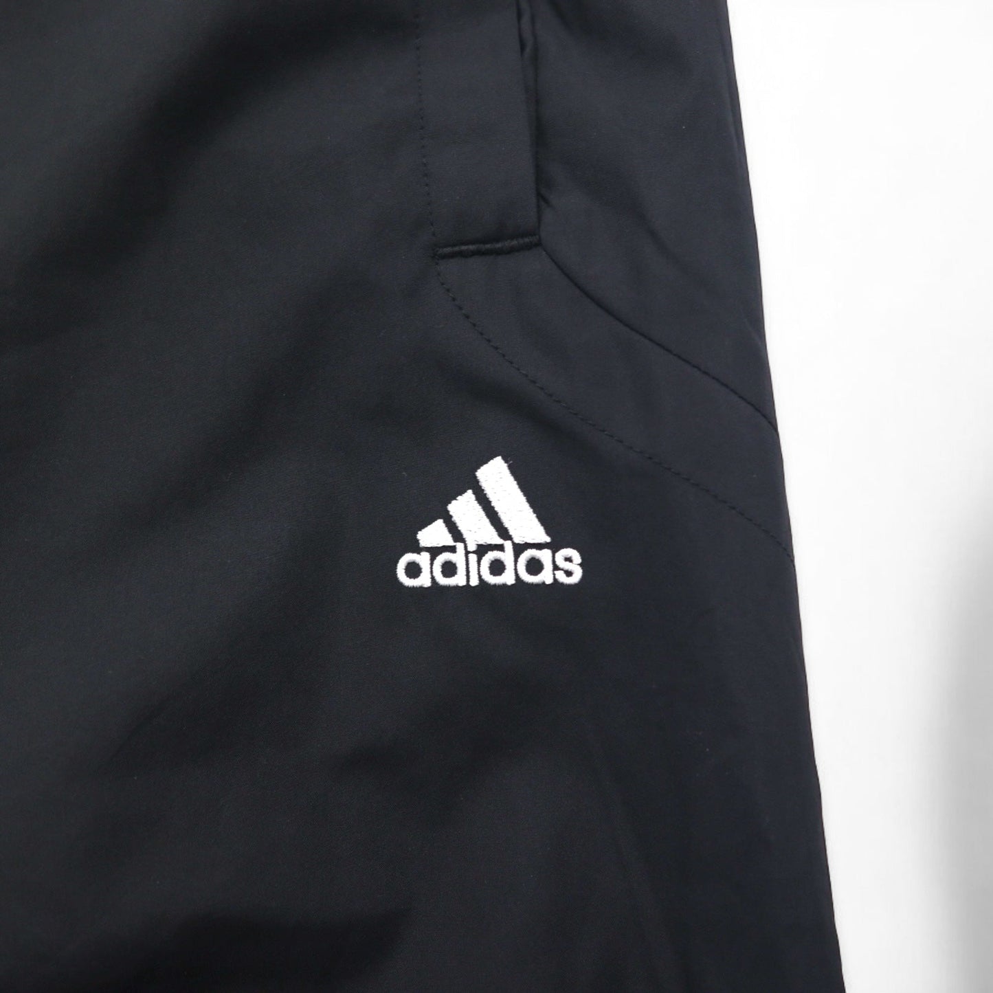 adidas 00年代 3ストライプ ナイロン トラックパンツ ジャージ 4XL ブラック