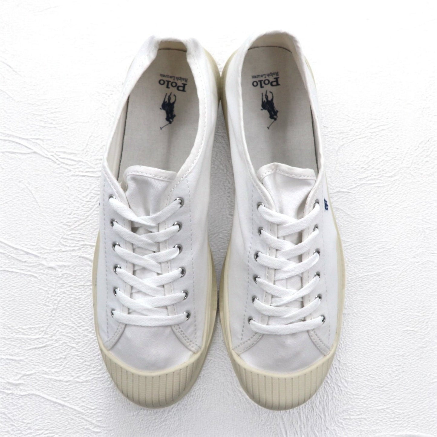 POLO RALPH LAUREN エッセンス Essence 100 キャンバス スニーカー 27cm ホワイト キャップトゥ  スモールポニー刺繍 未使用品