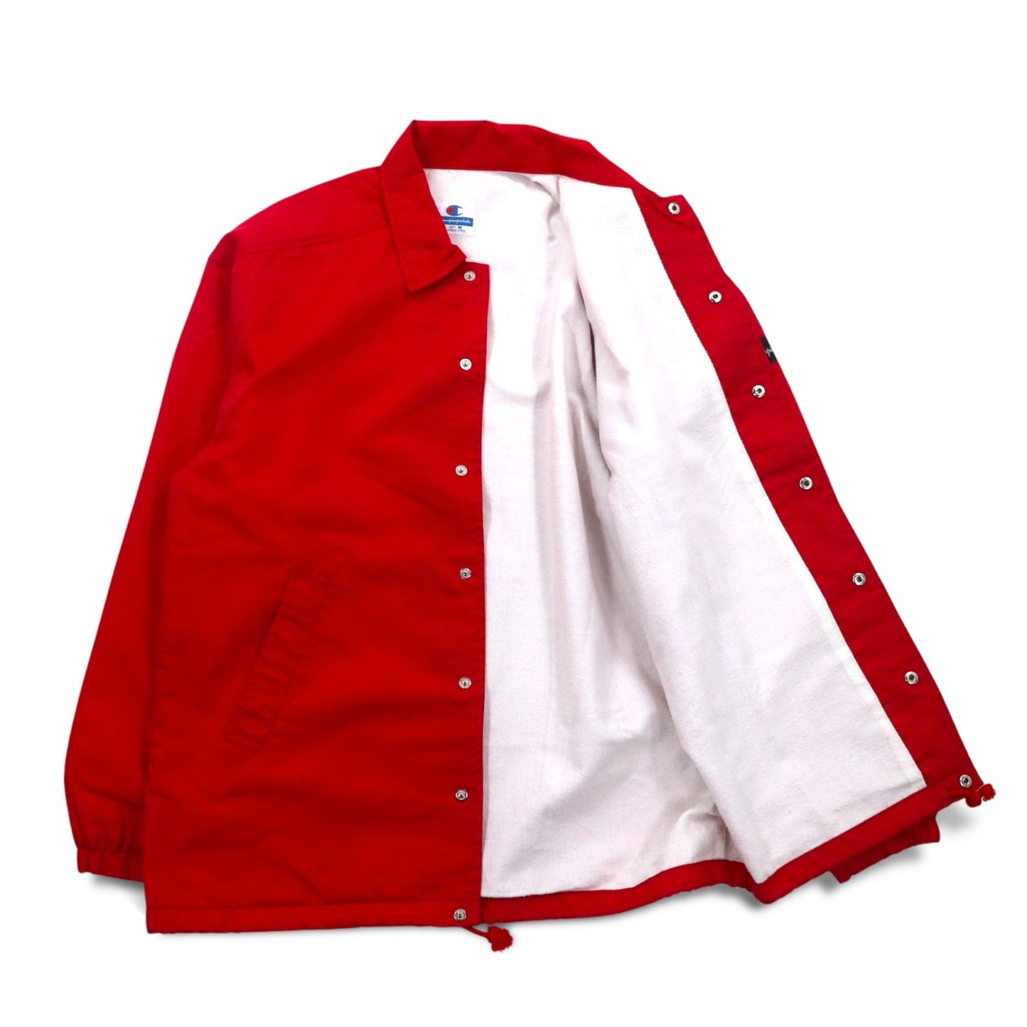 Champion products 90年代 コーチジャケット M レッド ナイロン バックロゴプリント