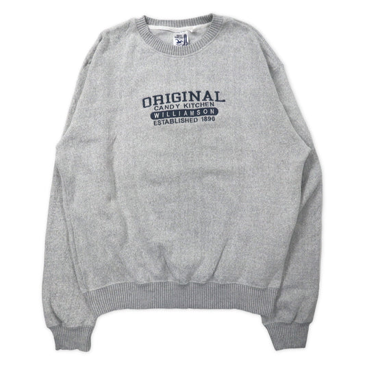 ESY SURF CO. カレッジ刺繍 スウェット 2XL ホワイト グレー コットン パキ綿 ORIGINAL CANDY KITCHEN WILLIAMSON ビッグサイズ