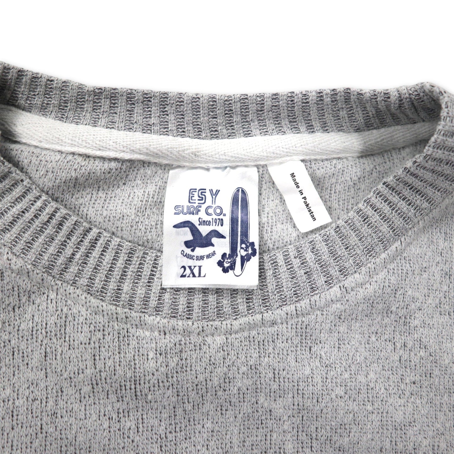 ESY SURF CO. カレッジ刺繍 スウェット 2XL ホワイト グレー コットン パキ綿 ORIGINAL CANDY KITCHEN WILLIAMSON ビッグサイズ