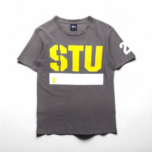 stussy 90年代 USA製 オールドステューシー シングルステッチ Tシャツ S グレー コットン 両面プリント