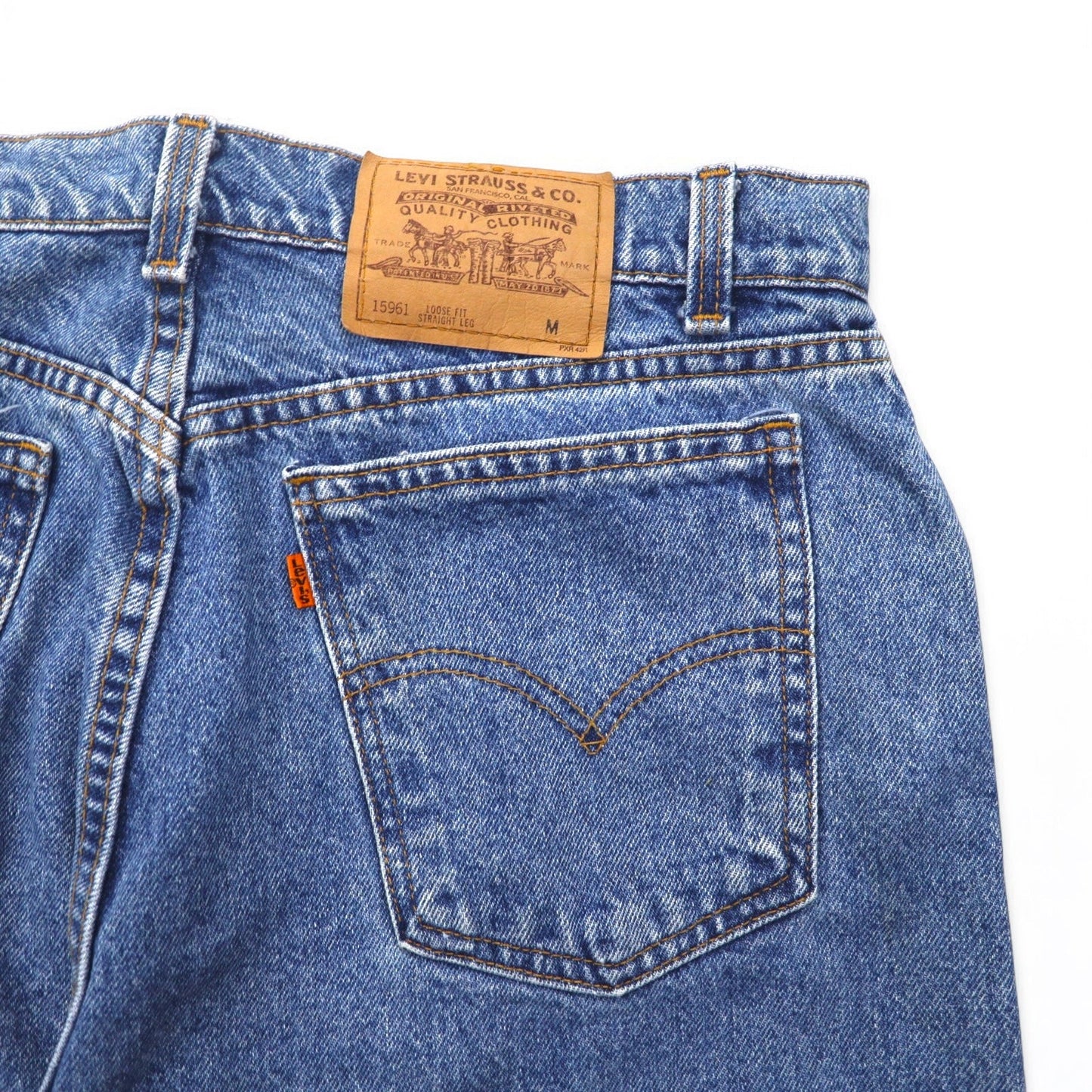 Levi's 90年代 USA製 オレンジタブ ルーズフィット テーパード デニムパンツ L インディゴ ブルー LOOSE FIT STRAIGHT LEG 15961 0766