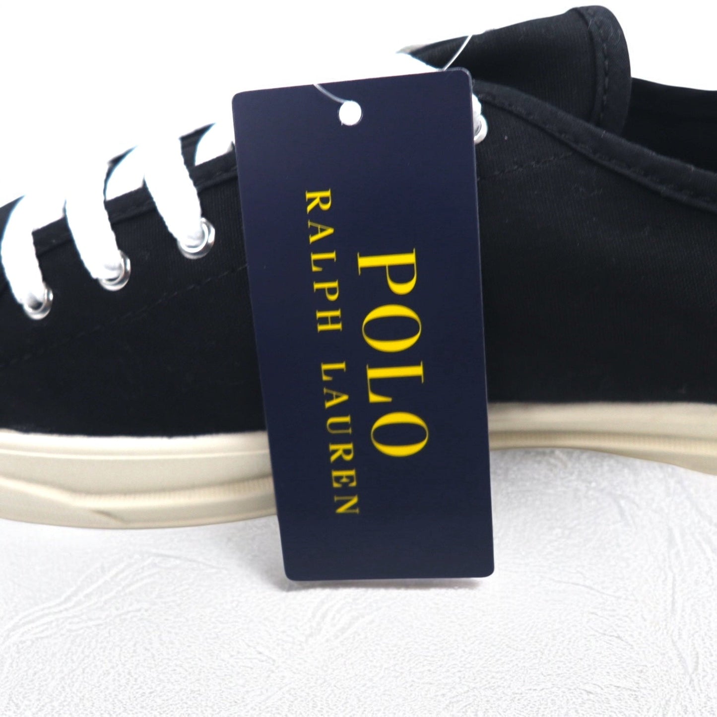 POLO RALPH LAUREN エッセンス Essence 100 キャンバス スニーカー 26.5cm ブラック キャップトゥ スモールポニー刺繍 未使用品