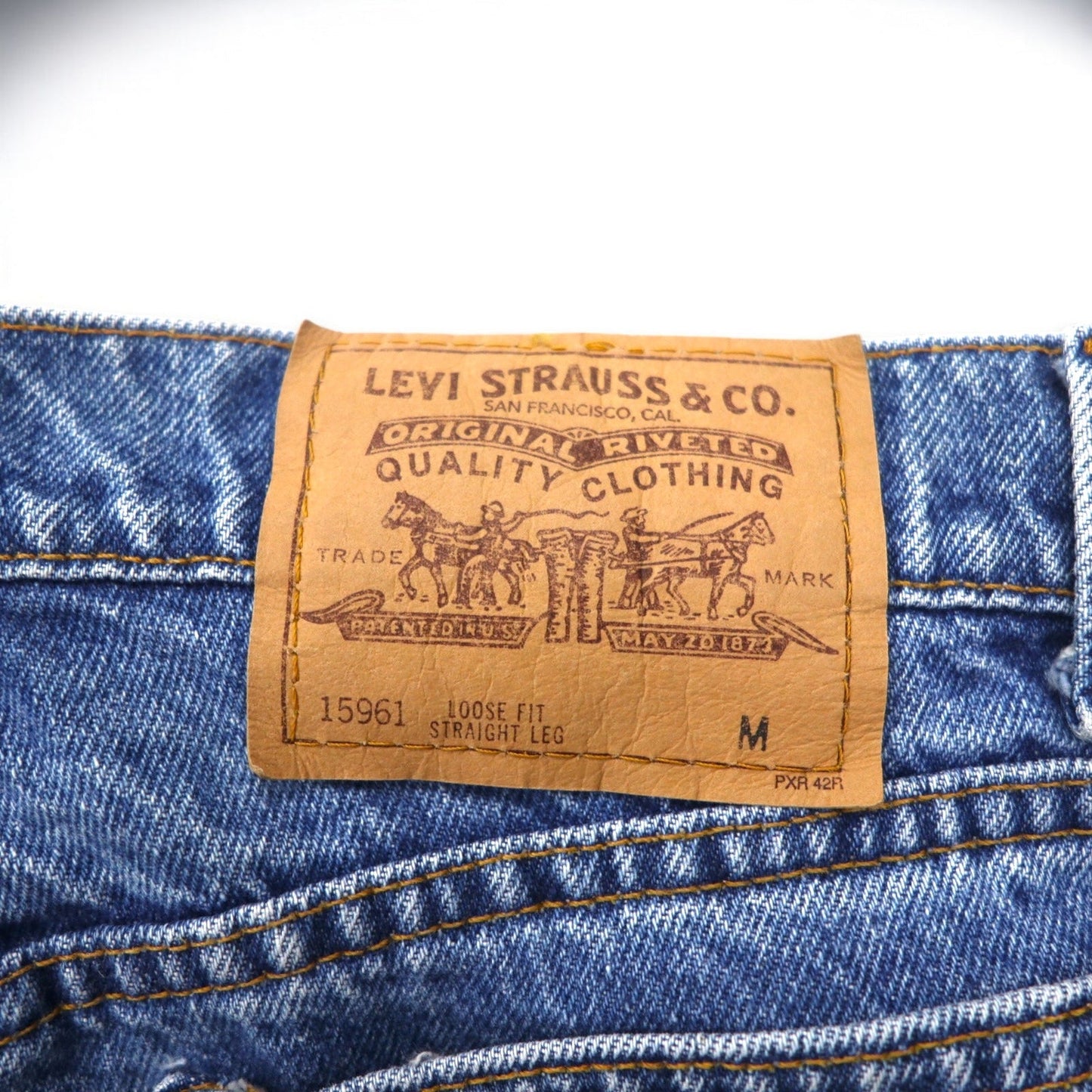 Levi's 90年代 USA製 オレンジタブ ルーズフィット テーパード デニムパンツ L インディゴ ブルー LOOSE FIT STRAIGHT LEG 15961 0766