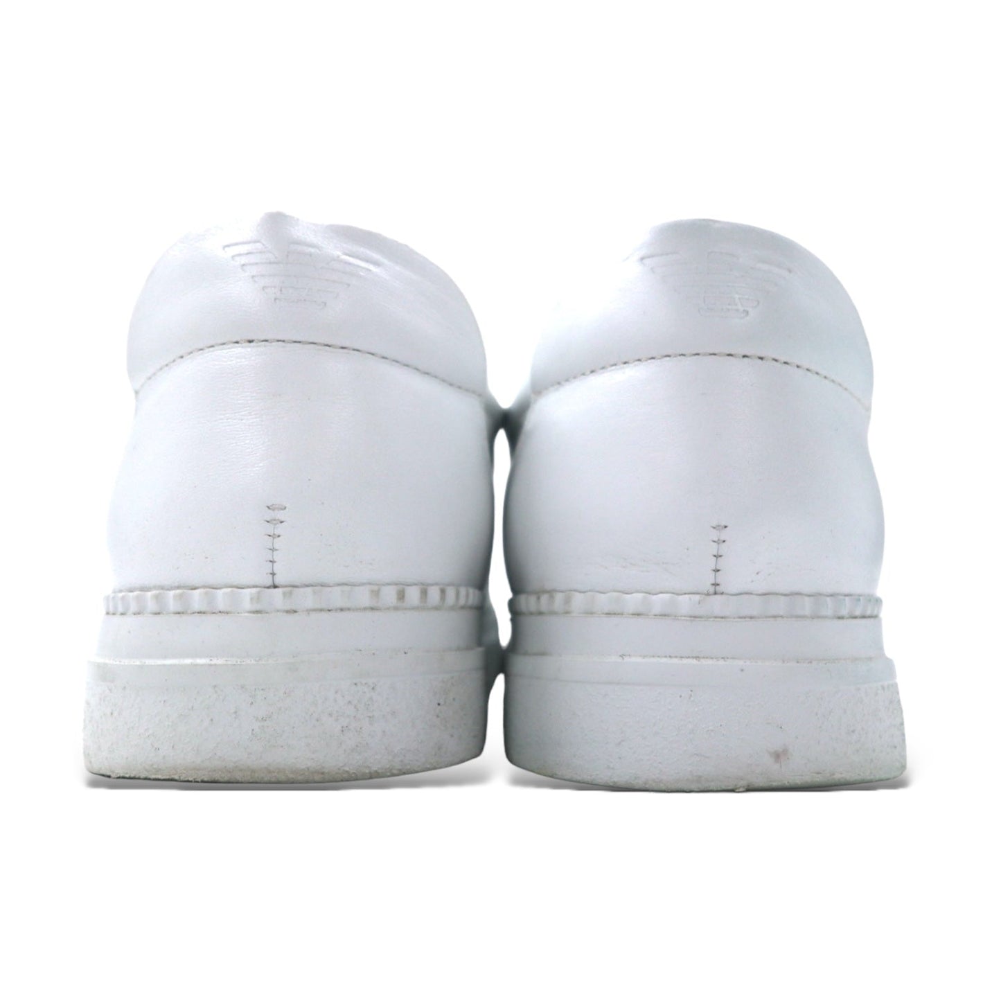 EMPORIO ARMANI ハンガリー製 レザー スリッポン スニーカー 28cm ホワイト EXTRA LIGHT F282