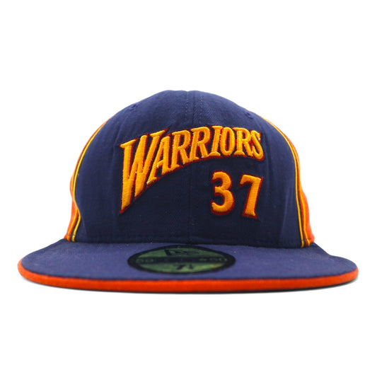 USA製 NEW ERAベースボールキャップ 59.6cm ネイビー オレンジ NBA WARRIORS 37 VAN EXEL