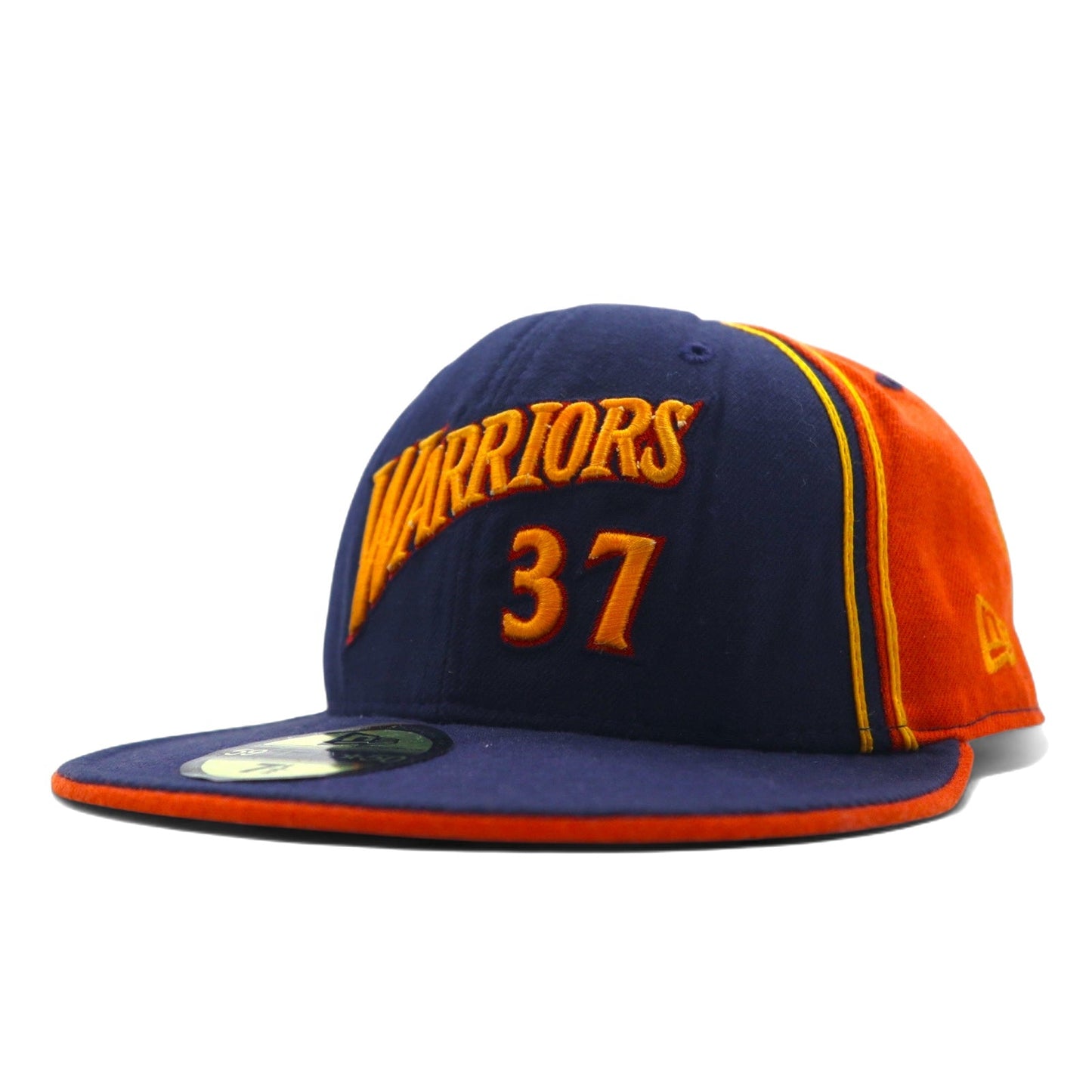 USA製 NEW ERAベースボールキャップ 59.6cm ネイビー オレンジ NBA WARRIORS 37 VAN EXEL