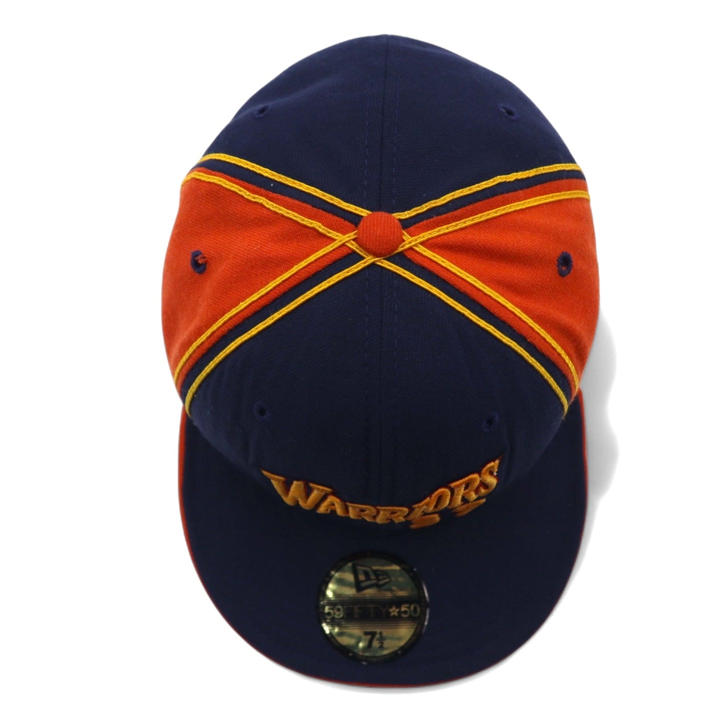 USA製 NEW ERAベースボールキャップ 59.6cm ネイビー オレンジ NBA WARRIORS 37 VAN EXEL