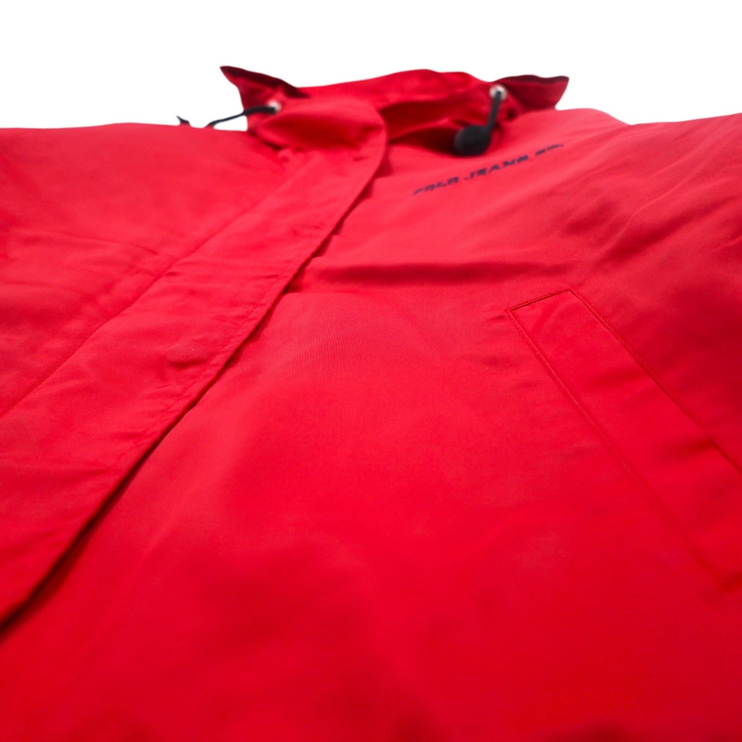 POLO JEANS CO. RALPH LAUREN 90年代 フーデッド ナイロンジャケット S レッド 中綿 キルティングライナー