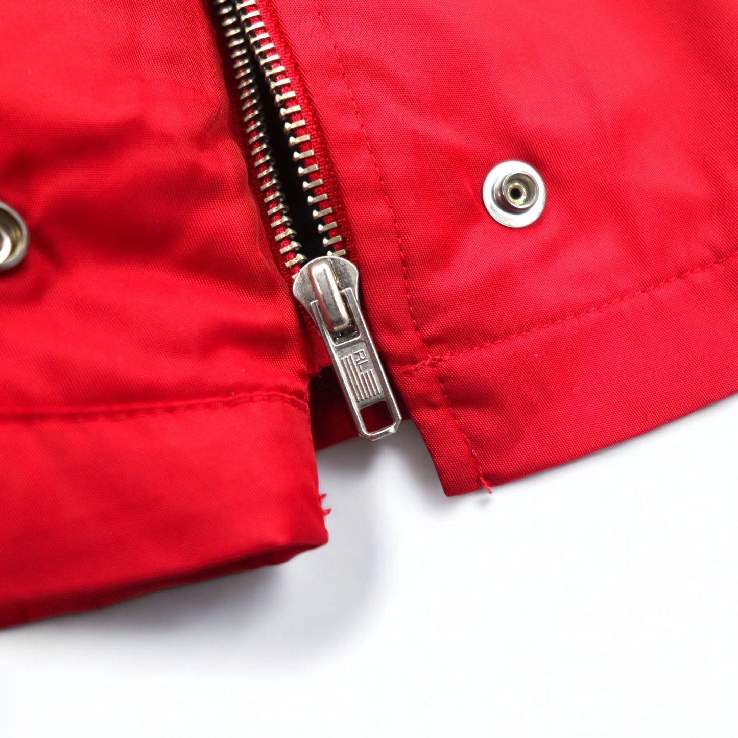 POLO JEANS CO. RALPH LAUREN 90年代 フーデッド ナイロンジャケット S レッド 中綿 キルティングライナー