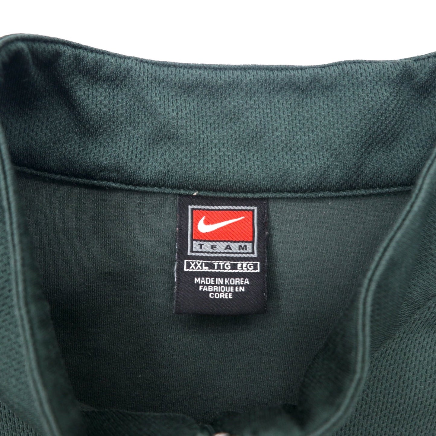 NIKE 90年代 TEAMタグ ハーフジップ トラックジャケット 半袖 XXL グリーン ポリエステル センタースウォッシュ NCAA DUCKS ビッグサイズ