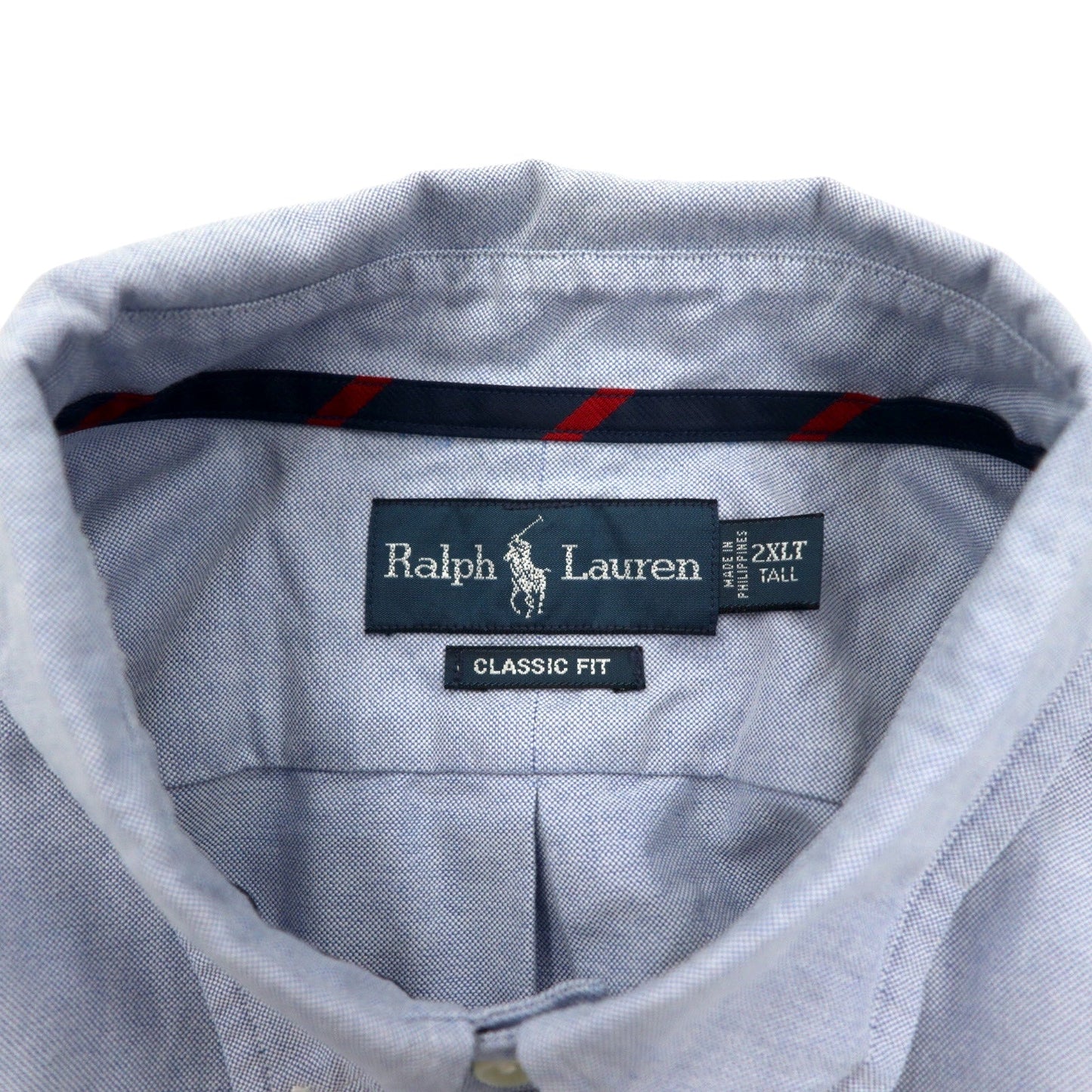 Ralph Lauren 90年代 オックスフォード ボタンダウンシャツ 2XLT ブルー コットン CLASSIC FIT スモールポニー 刺繍