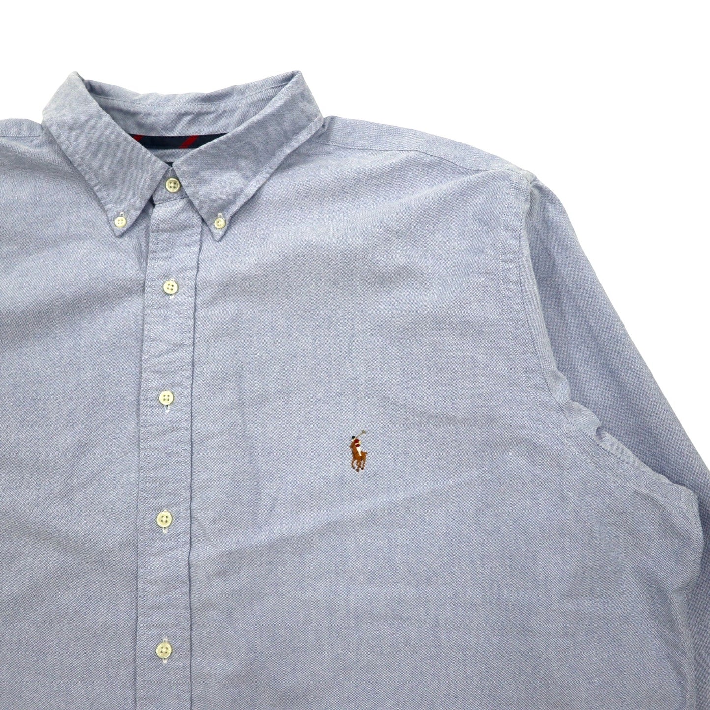 Ralph Lauren 90年代 オックスフォード ボタンダウンシャツ 2XLT ブルー コットン CLASSIC FIT スモールポニー 刺繍