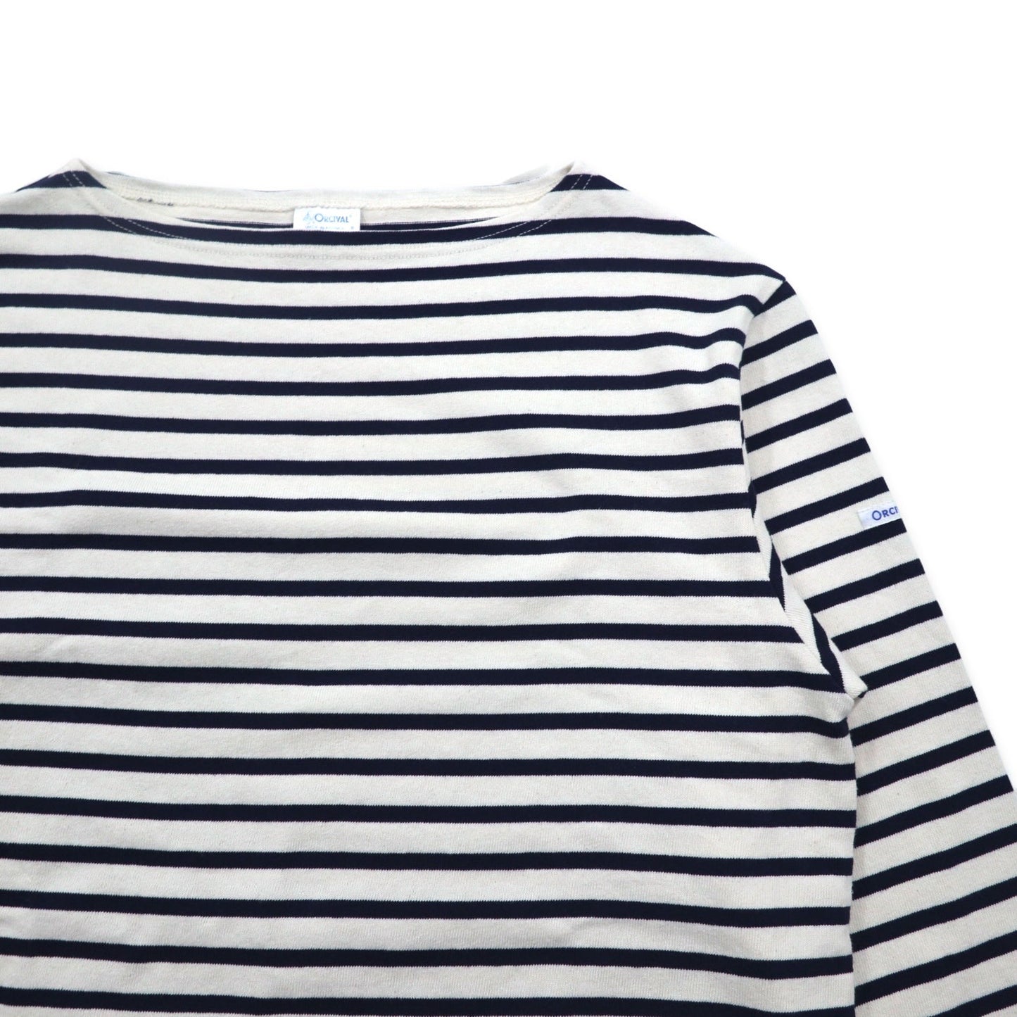 ORCIVAL フランス製 バスクシャツ ボートネック カットソー L ホワイト ボーダー コットン