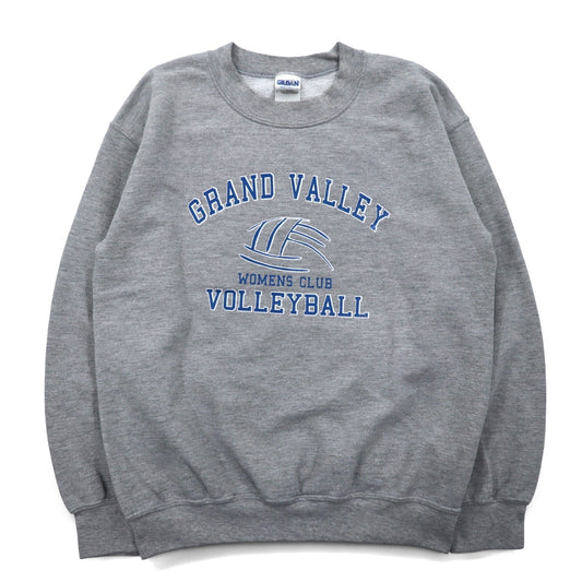 GILDAN クルーネック スウェット S グレー 裏起毛 GRAND VALLEY VOLLEY BALL