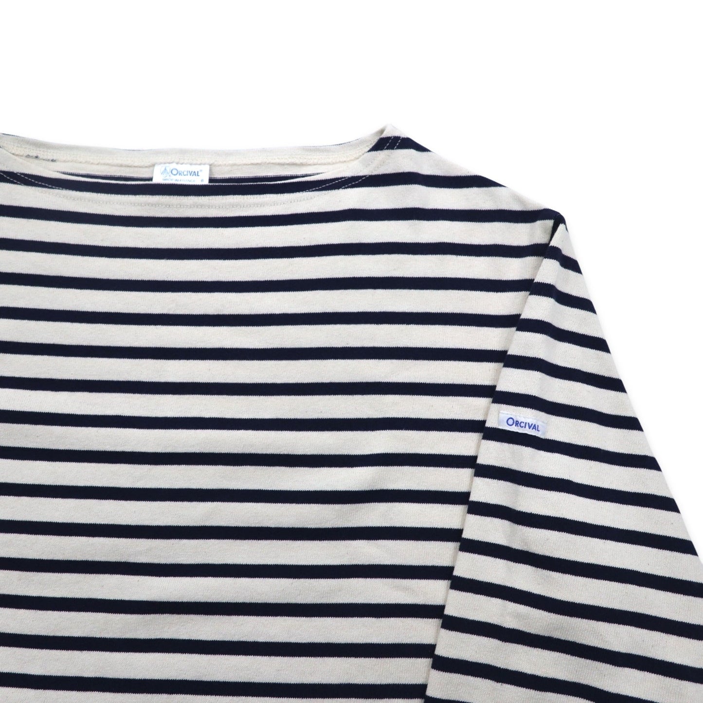 ORCIVAL フランス製 バスクシャツ ボートネック カットソー L ホワイト ボーダー コットン
