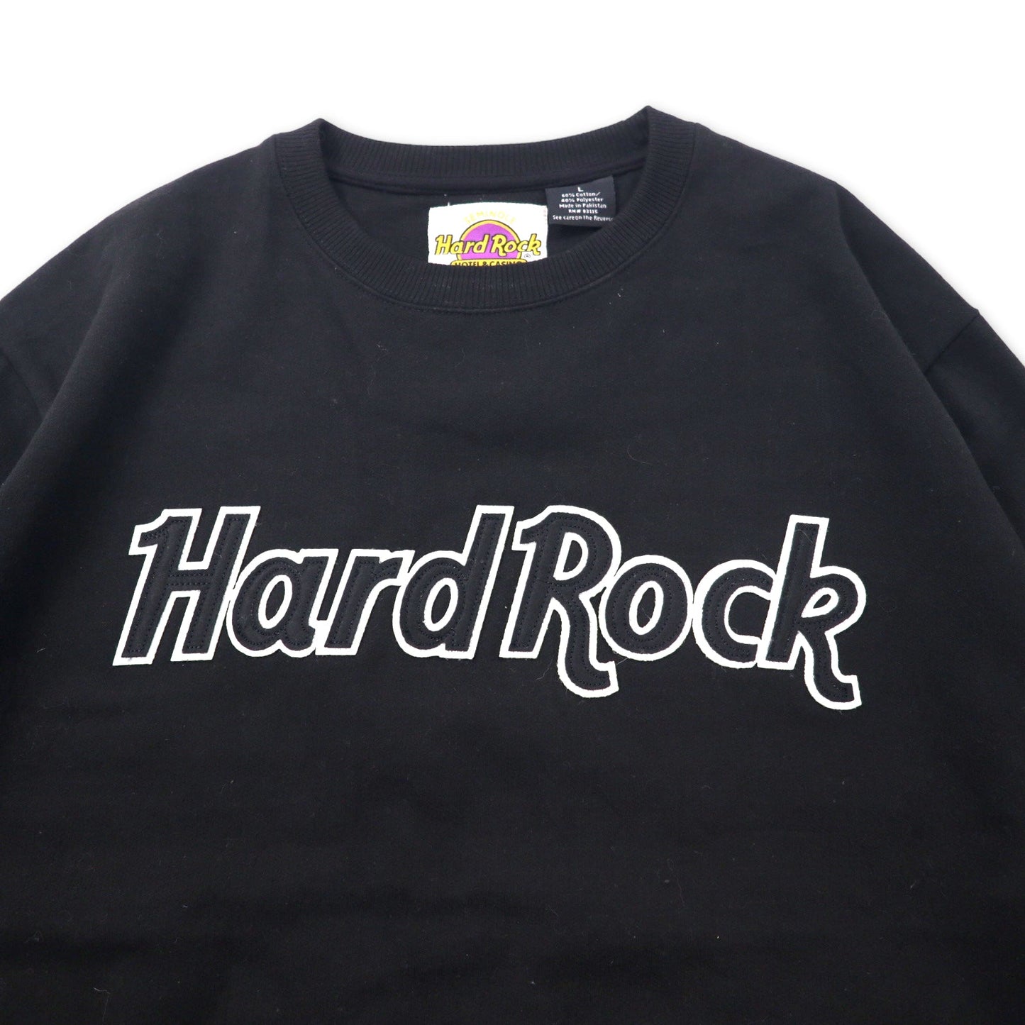 Hard Rock HOTEL & CASINO ロゴスウェット L ブラック コットン 裏起毛 パキ綿 TAMPA