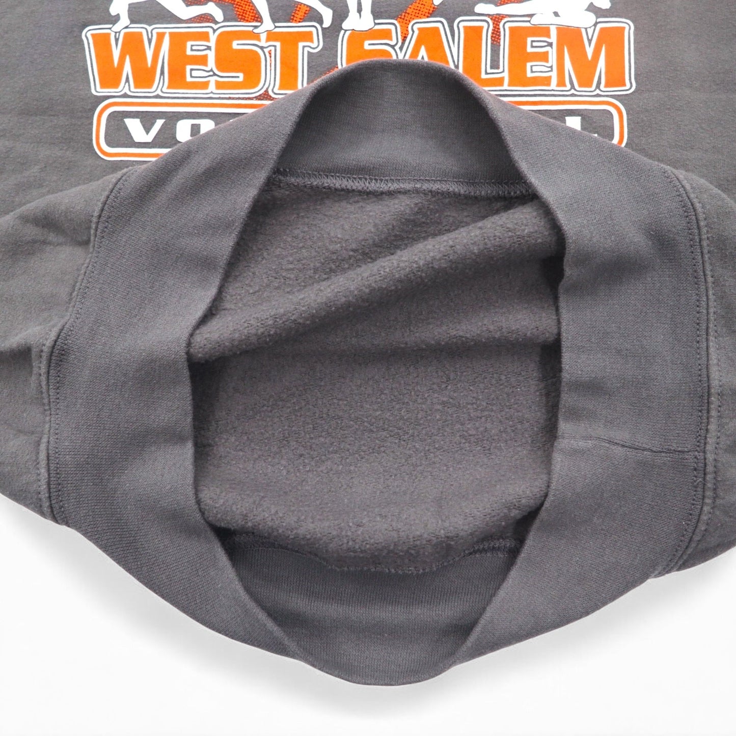 GILDAN クルーネック スウェット S グレー プリント 裏起毛 WEST SALEM VOLLEYBALL