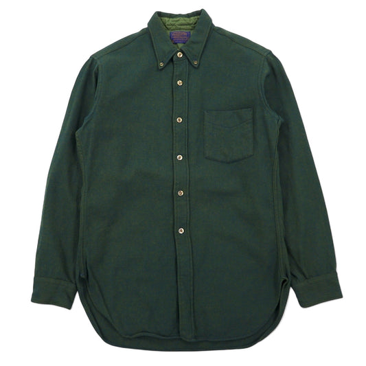 PENDLETON 60年代 フランネルシャツ ボタンダウンシャツ M カーキ ウール ヘリンボーン