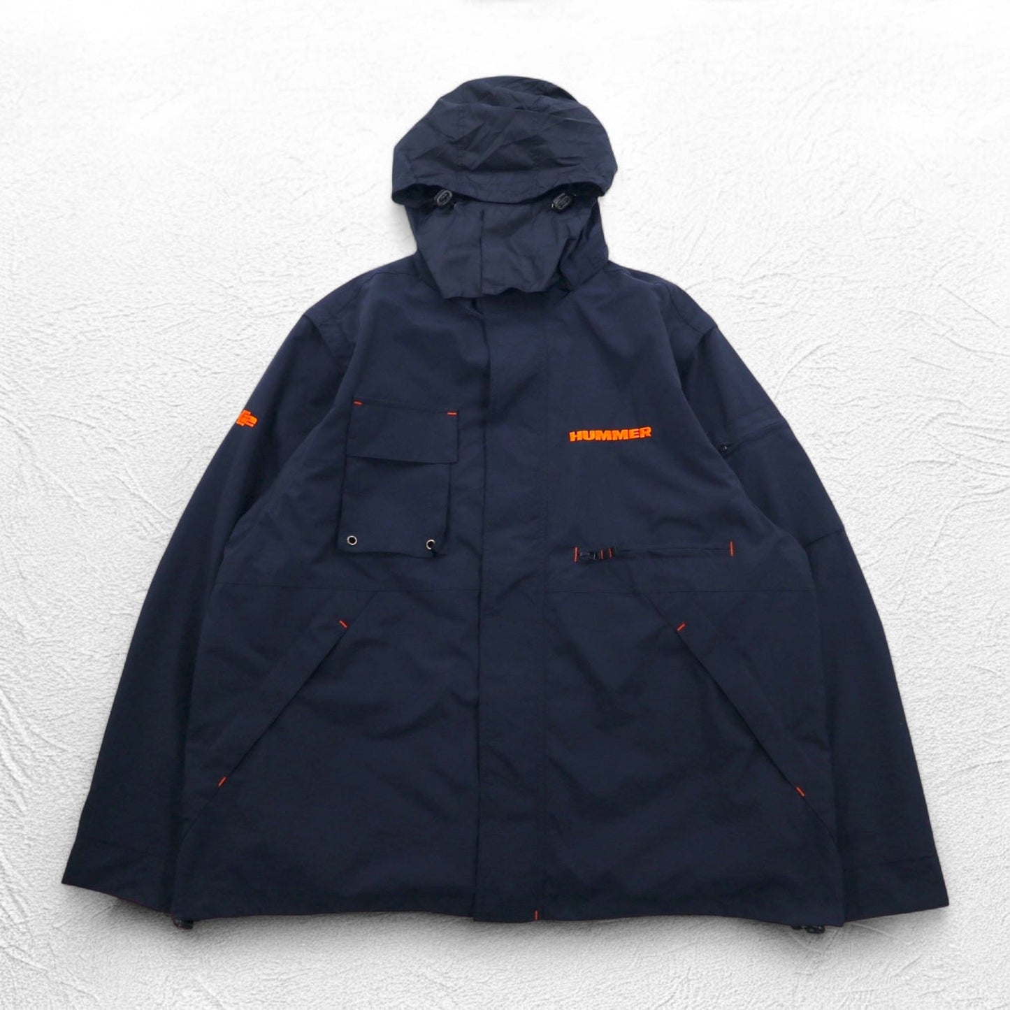 FIELD & STREAM コンバーチブル 2WAY マウンテンパーカー ベスト XL ネイビー メッシュライナー フード収納式 HUMMER