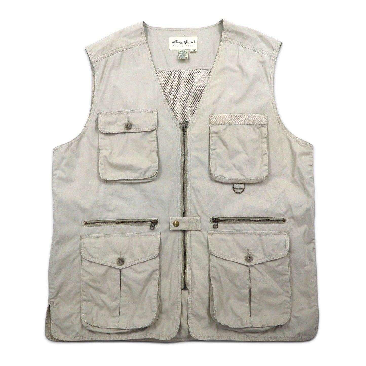 Eddie Bauer 90年代 フィッシングベスト ハンティングベスト L ベージュ コットン