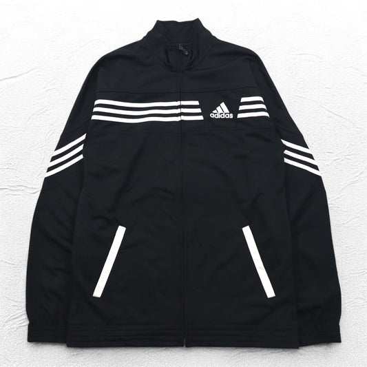 adidas 3ストライプ トラックジャケット ジャージ XL ブラック ポリエステル