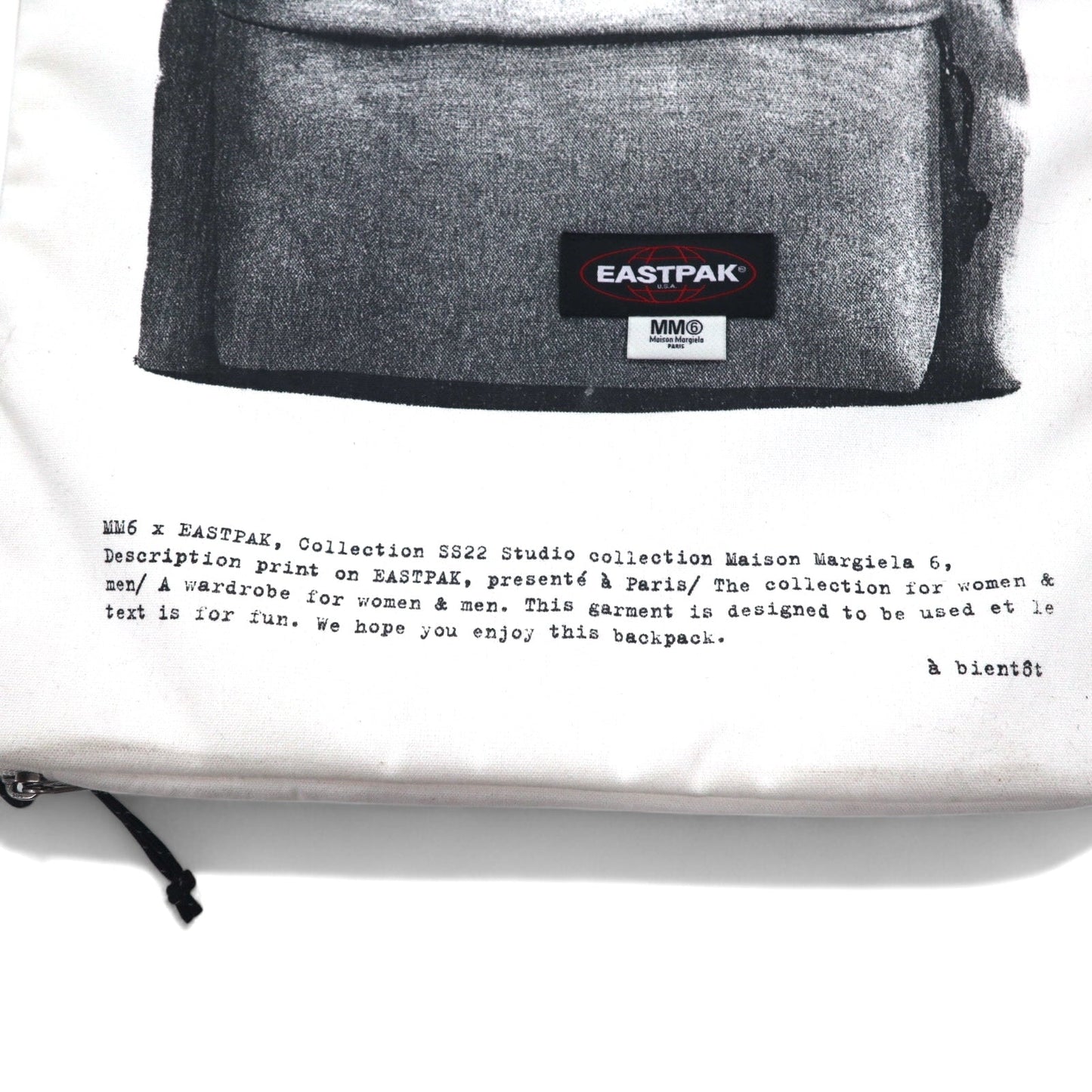 MM6 ポスターバッグ トロンプルイユ 限定モデル MAISON MARGIELA EASTPAK バックパック リュック ホワイト