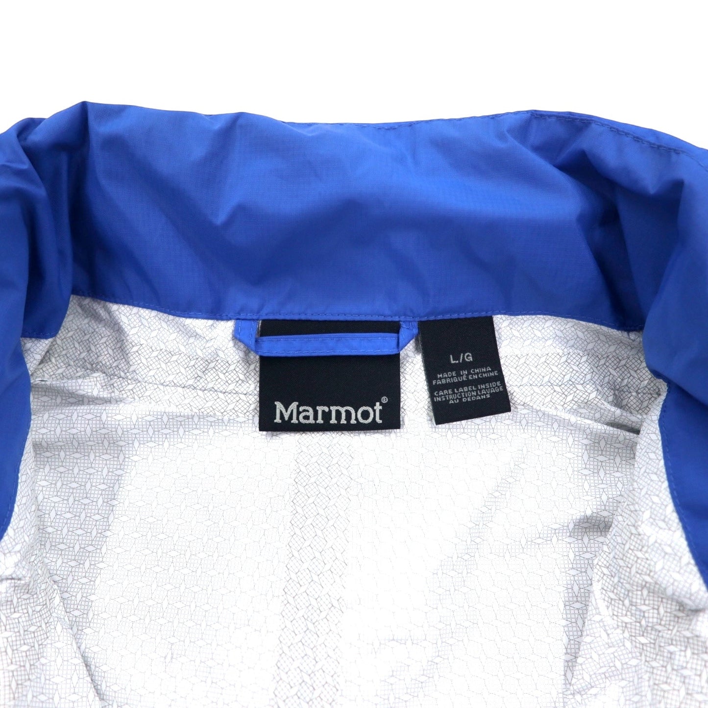 Marmot マウンテンパーカー L ブルー ナイロン 防水 透湿 フード収納式 PreCip Jacket G41200