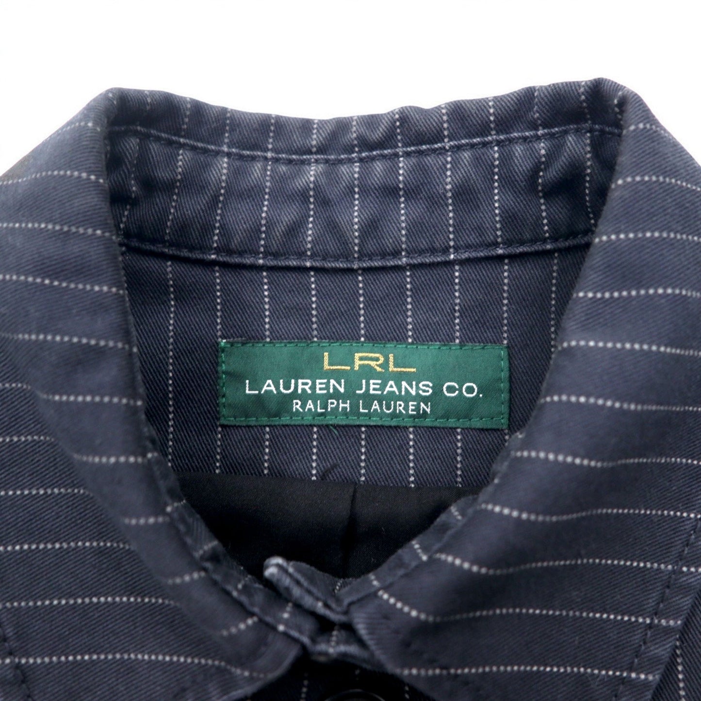 LAUREN JEANS Co. 90年代 ウォバッシュ カバーオール ジャケット L ネイビー ストライプ コットン
