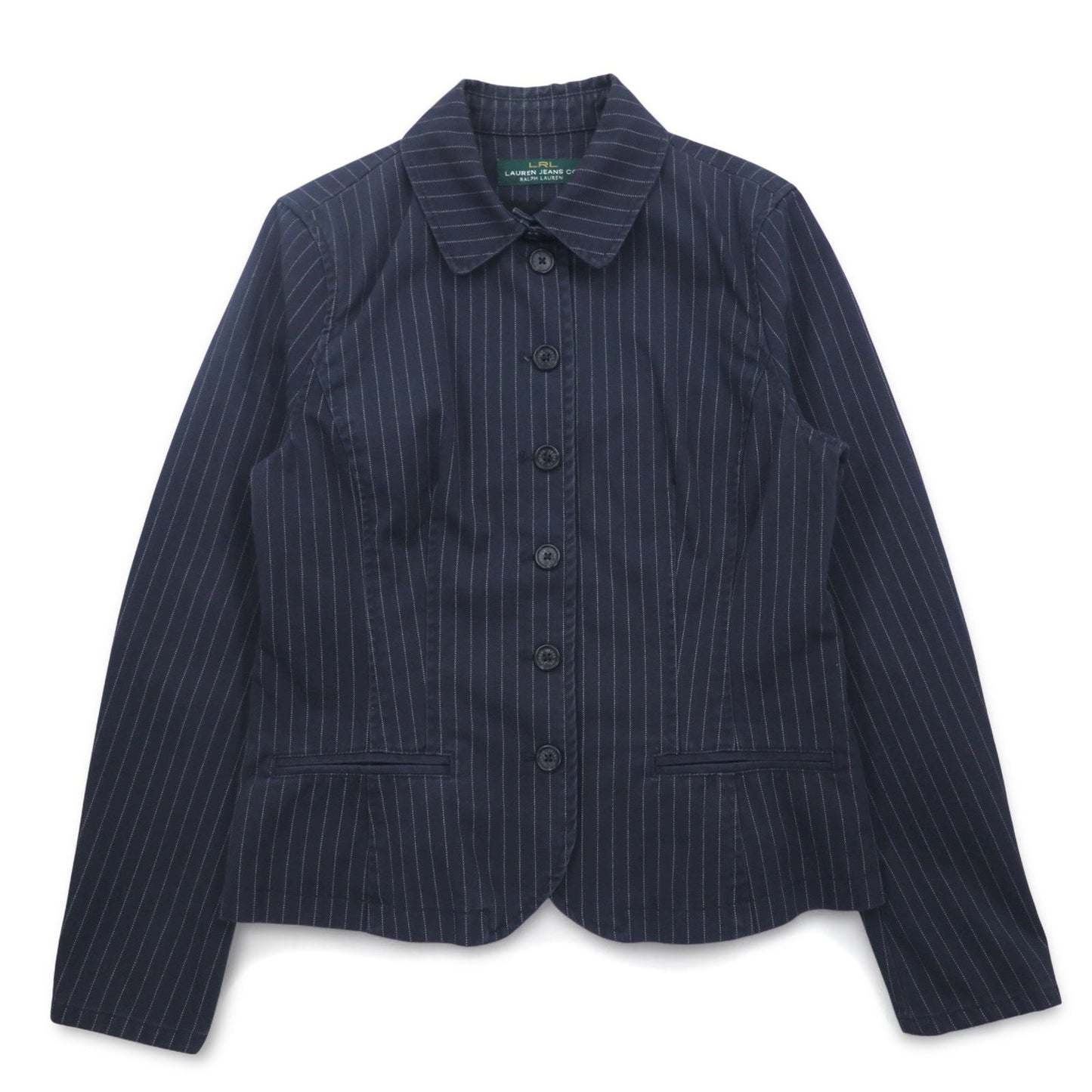 LAUREN JEANS Co. 90年代 ウォバッシュ カバーオール ジャケット L ネイビー ストライプ コットン