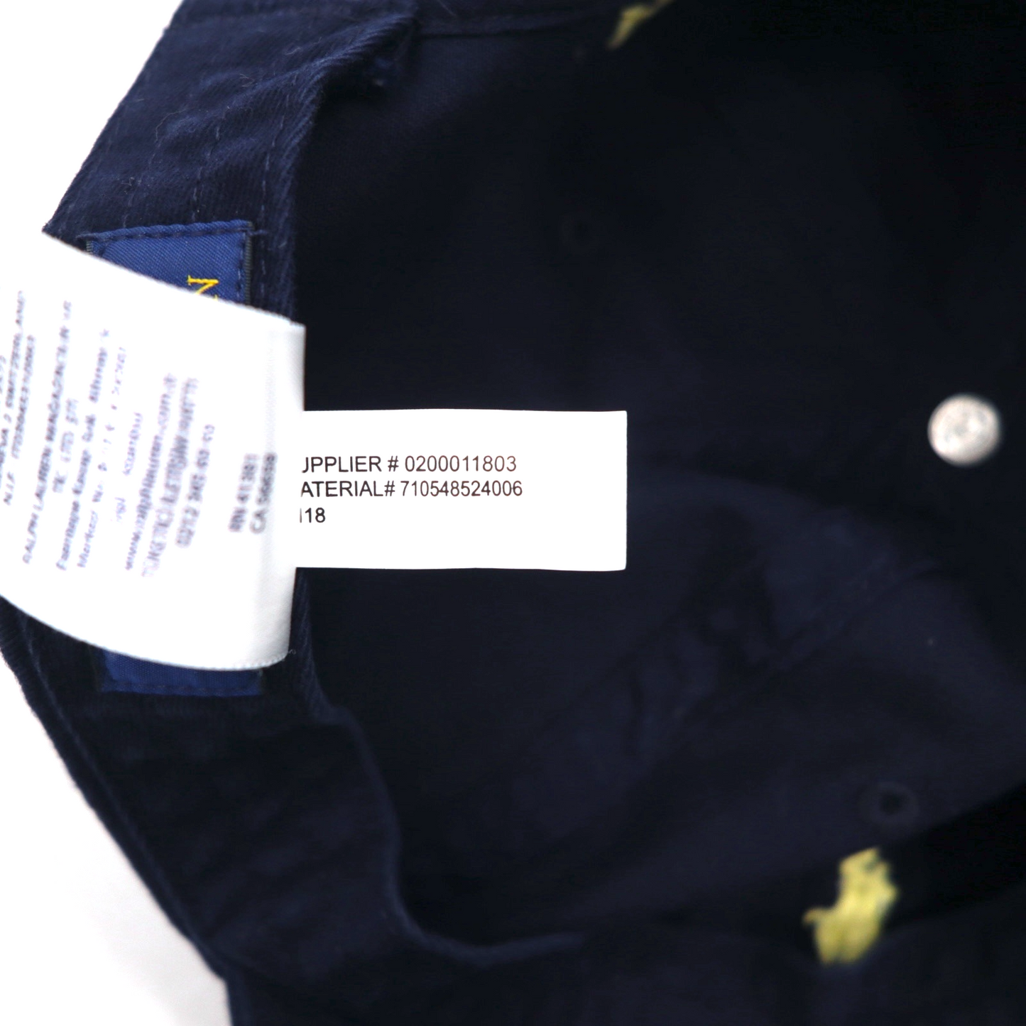 POLO RALPH LAUREN 6パネルキャップ FREE ベルト ネイビー スモールポニー刺繍